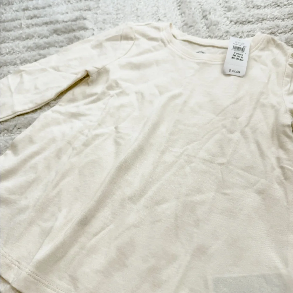 NWT - Gap baby Toddler Girl Cream Long Sleeve Light Weight Tee - Size 3T